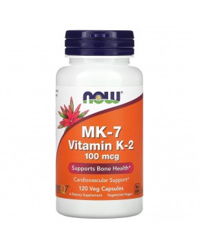 NOW Foods, MK-7, витамин K2, 100 мкг, 120 вегетарианских капсул NOW Foods, MK-7, витамин K2, 100 мкг, 120 вегетарианских капсул